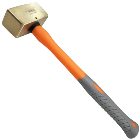 WEDO Nicht funkelnd Vorschlaghammer,Abbruchhammer Kopfgewicht 2000g Fäustel mit Fiberglas-Stiel,aluminium bronze,Länge 400mm,Maurerhämmer,korrosionsbeständig Trockenbauhammer,BAM/FM-Zertifikat