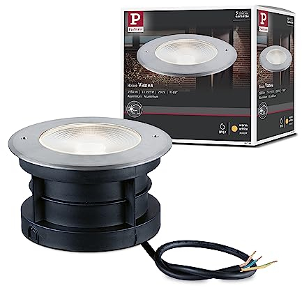Paulmann 94748 LED Außenleuchte Bodeneinbauleuchte Vanea seewasserresistent IP67 rund 160mm 3000K 15,5W 800lm 230V Alu Warmweiß