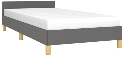 vidaXL Sängram utan madrass mörkgrå 80x200 cm tyg