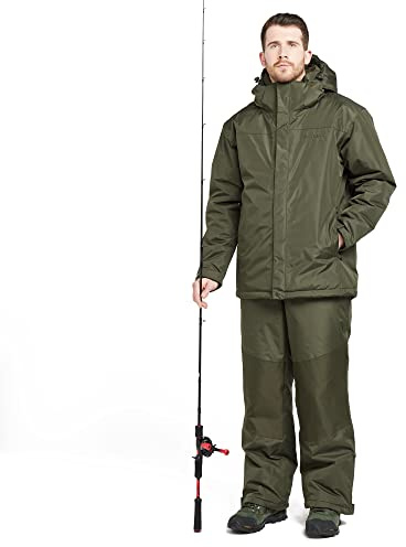 WESTLAKE Thermal Carp Fishing Suit with Taped Seams, Waterproof & Breathable Jacket, Bib & Braces Set, 5000mm HH Rating (UK, Alpha, L, Regular, Regular)