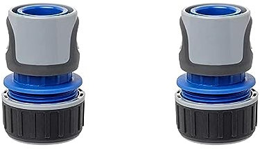 TATAY Conector Rápido Premium para Mangueras de 3/4 pulgadas 19mm, Conector a Racor Universal, Fácil Instalación, Protección Solar, Gris - Negro (Paquete de 2)