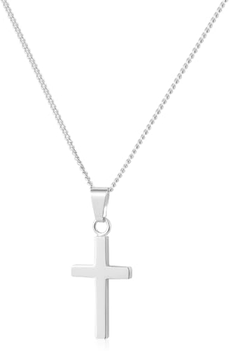 ALEXCRAFT Kreuz Kette Silber Halskette für Damen Herren Mädchen Kette mit Kreuz Geschenk für Frauen Freundin Mama Mädchen