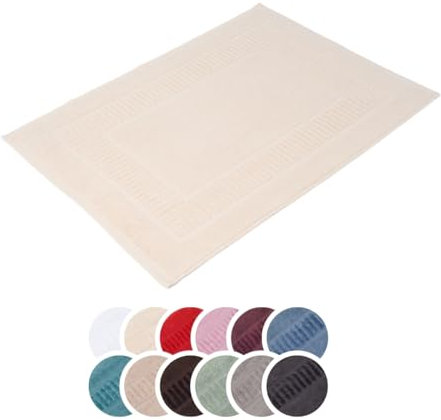 liebling Badvorleger 100% Bio Baumwolle, Serie Organic, 1200 gr. / m², 60 x 100 cm, 60 Grad, GOTS-Zertifiziert, schnelltrocknend, Farbe: Creme