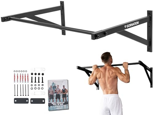 GORNATION Sbarra per Trazioni da Muro, Barra da Parete per Pull Up, Chin Up, Muscle Up e Addominali, Sbarra per Allenamento a Casa, Pull Up Bar Antiscivolo per Home Workout (Outdoor, Large)