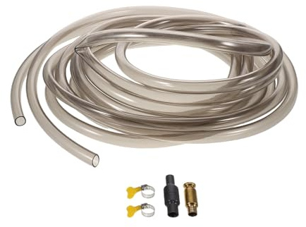 VANZACK Manguera de Llenado para Acuario 5 M con Abrazadera y Conector PVC Aspirador de Sustrato para Limpieza de Peceras de Agua Dulce y Salada Herramienta Flexible para Cambio de Agua