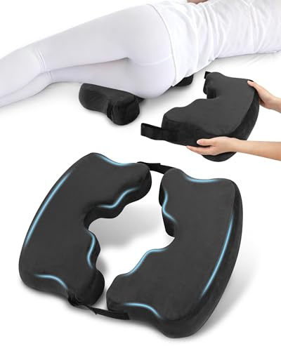 HOMCA Cojín Antiescaras Plegable y Desmontable, Cojín Hemorroides de Espuma Viscoelástica para Reposo en Cama y Sentarse Durante Periodos Prolongados (Negro)