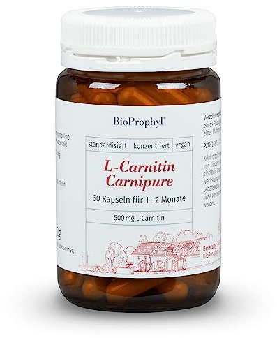 BioProphyl® L-Carnipure Carnitin mit Lonza Gütesiegel - 100% reines L-Carnitin ohne D-Form - zertifiziert - 60 vegetarische Kapseln