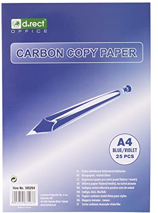 D.RECT Pauspapier für Skizzieren 25 Blatt - Transferpapier zum handschriftlichen Schreiben - Kohlepapier DIN A4 - Blau Durchschlagpapier