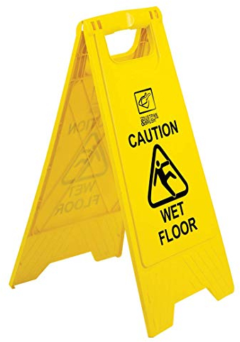 Pack of 1 Wet Floor Sign With “Caution Wet Floor” Imprint on Bright Yellow Portable and Durable A-Frame Safety Cone (1)