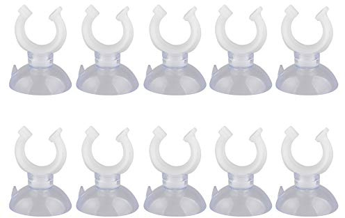 HALJIA 10PCS 15mm Aquarium Fish Tank Suction Cups Airline Hose Pump Air Line Tubing Holder Aquarium Suction Cup Clips Airline Tube Holders Clamps for Fish Tank White