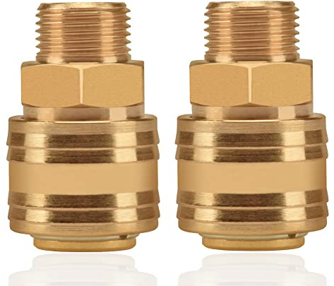 Juego de 2 conectores de línea de aire de 9,5 mm BSP Euro Airline Compresor accesorios acoplador de aire y kit de accesorios hembra