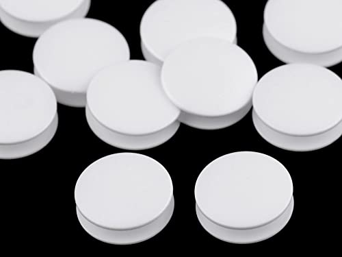 Stofftreff Santi 20 Stück Wäscheknöpfe 18,4 mm Doppelknöpfe aus Kunststoff in Weiß Knöpfe ohne annähen für Bettwäsche - Wäsche-Doppelknopf