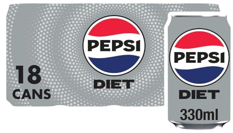 Pepsi Diet Cola, 330ml Can (Pack of 18)