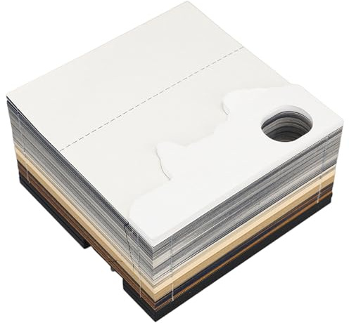 Dpofirs Calendario 3D Arrancado 2024 con Arte Grabado en Papel Rasgado Hecho a Mano, Calendario de Escritorio con Cerraduras Tridimensionales 3D, Gran Bloc de Notas 3D