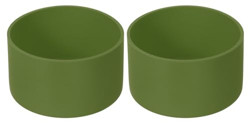 sourcing map 2pcs 7.5cm Protective Silicone Boot Sleeve for 12-24 oz, Water Bottle Bottom Anti-Slip Sleeve Cover, Universal Cup Bottom Accessories, Army Green