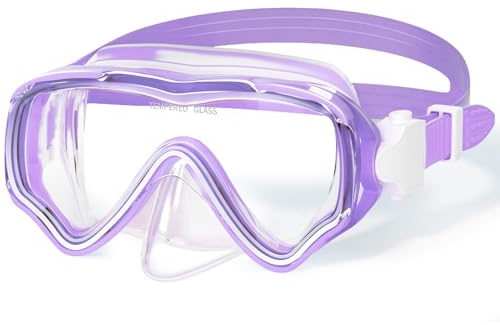 COOLOO Taucherbrille Kinder, Schwimmbrille Kinder 4-16 Jahre, Schnorchelmaske für Jungen Mädchen Jugendliche, Tauchmaske mit Nasenabdeckung 180° Panorama HD Anti Nebel Anti-Leck