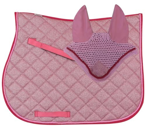 Horses Set Sottosella Salto+Cuffietta Bright, Stile e Comfort per Il Tuo Cavallo da Tosoni Selleria (Rosa, COB)