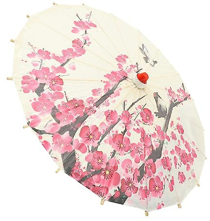 OSALADI - Decoración escénica sombrilla Boda Paraguas de Golf Paraguas de Papel de Disfraces decoración clásica de Paraguas decoración de Paraguas de Vacaciones Paraguas Retro Madera