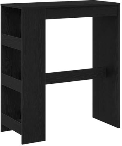vidaXL Bartisch mit Regal Schwarz Eichen-Optik 90x40x103,5 cm