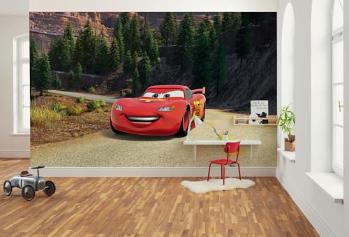 Komar Vlies Fototapete - Disney and Pixar Cars Every Road has a Story - Größe 400 x 250 cm