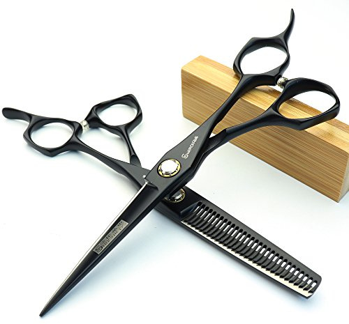 Forbici da Parrucchiere da 6 Pollici, Nere, in Materiale 400c, ad Alta durezza, Professionali, Set di Forbici da Barbiere, Strumenti per Modellare Il Barbiere