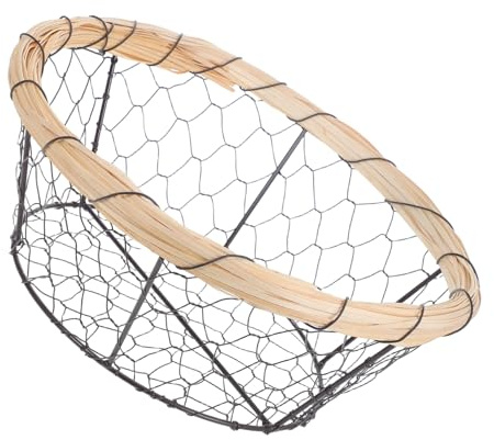 Cabilock Cestino Porta Uova e Frutta in Filo Di Ferro Da 25 Cm, Cesto Porta Snack e Verdure Struttura Ventilata Per Cucina e Dispensa, Contenitore Compatto e Versatile Per Alimenti Freschi