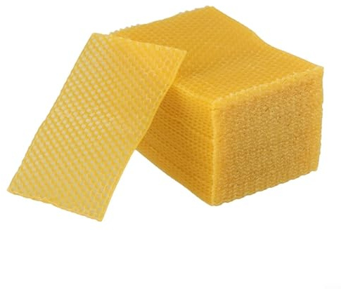 30 hojas de cera de abeja para base de colmena de 9 x 13,2 cm, color amarillo natural para equipos de apicultura y fabricación de velas, suministros esenciales para apicultores