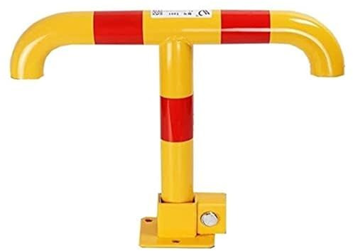 Barandilla de estacionamiento plegable con bloqueo espacio tipo T, barrera seguridad, bloqueador carril, poste adecuado for espacios privados tornillos y llave(55x40cm|yellow)