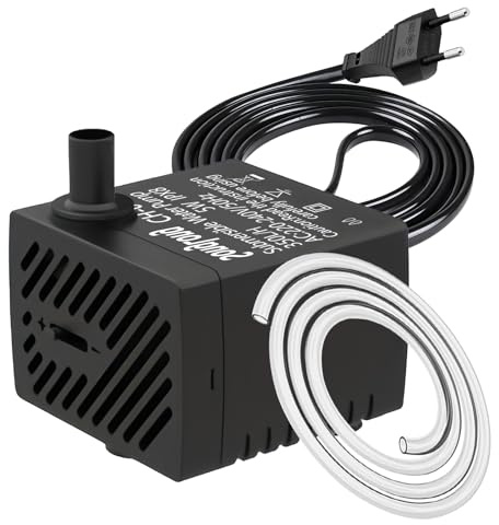 SongLong Ultra-Leise Springbrunnenpumpe 5W 350L/H, Teichwasserpumpe für Gart brunnen, Teich, Hydroponik-Anlagen