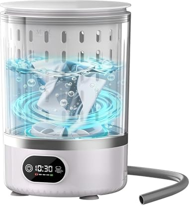 Mini lavatrice portatile, aggiornata 3 in 1, 3 l, compatta, con centrifuga e scarico automatico, piccola macchina da viaggio per biancheria intima, vestiti per bambini, calzini, asciugamani, casa