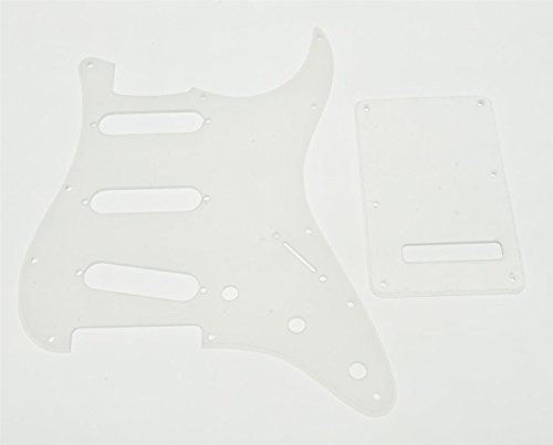 KAISH 11 Hole ST/Strat Style Pickguard SSS Pick Guard with ST Back Plate Tremolo Trem Cover for USA/Mexico Stratocaster/Strat Clear Transparent