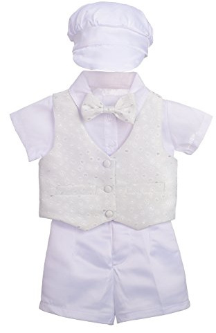 Lito Angels Costume Baptême Garçon 4 Pièces Bonnet, Blanc, 12-18M