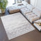 TAPISO Sky Teppich Kurzflor Modern Grau Creme Ornament Floral Design Meliert Vintage Wohnzimmer Schlafzimmer 3D Optik ÖKOTEX 80 x 150 cm