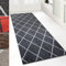Floordirekt Teppich-Läufer Cosenza | Modernes Rauten-Design | Hochwertige Verarbeitung | Rutschhemmender Gelrücken | Erhältlich in 5 Farben & vielen Größen (80 x 250 cm, Schwarz)