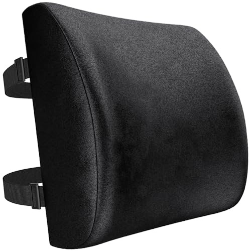 FORTEM Cuscino Lombare Sedia Ufficio, Supporto Lombare Auto, Cuscino Schiena, Schienale Sedia Ufficio Ergonomico in Memory Foam, Fodera Traspirante e Lavabile, Cinghia Regolabile, per Gaming e Lavoro