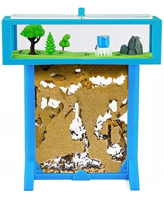 AntHouse - Fattoria di formiche di sabbia naturale | Kit Tee 3D 15x15x1.5cm Blu | Comprese le formiche