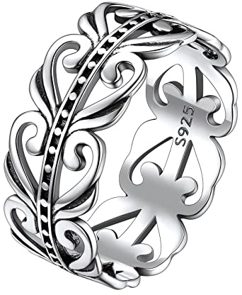 Suplight 925 Sterling Silver Triune Celtic Knot Band Ring, 5mm 8mm Irish Celtic Finger Ring for Women Girls (with Gift Box)