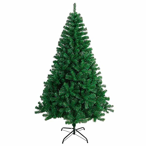 Tradineur - Árbol de Navidad, Abeto Artificial Verde, Estructura de plástico y Metal Revestido, Robusto y Duradero, fácil Montaje, 180 cm