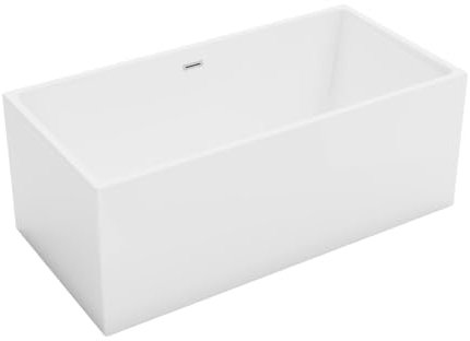 Vente-unique - BaÒera semi-isla rectangular - 250 L - 150 x 75 x 58 cm - Blanca - AcrÌlico - PIKAIA
