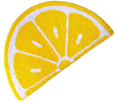 Garneck Tapis de sol citron pour l'extérieur Tapis semi-circulaire Tapis de porte semi-circulaire Tapis de cuisine pour le sol Tapis de bienvenue