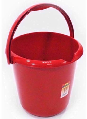Heavy-Duty Bucket – Durable & Versatile Colors | Ideal for Cleaning, Gardening, Storage & More (Red, 13 LTR)