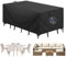 Aujink Copertura Tavolo Esterno Impermeabile, Panno 420D Oxford Impermeabile Copertura Per Mobili da Giardino Tavoli e Sedie da Cortile Raggi UV Resistente allo Strappo , Nero, 150x90x75 cm