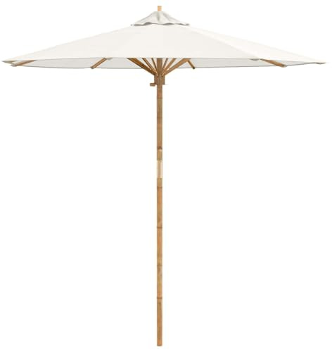 vidaXL Outdoor Patio Umbrella - Cream White Sunshade with Adjustable Height & Tilt - UV & Waterproof Polyester Fabric, Proof Pole - Ideal for Garden, Deck, Balcony 217cm Diameter