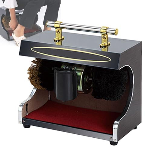 Cireuse à chaussures à induction automatique, nettoyeur électrique avec double brosse combinée, kit de nettoyage de chaussures en cuir portable avec dépoussiérage et polissage, pour maison,Black
