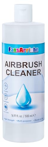FansArriche Airbrush Cleaner 500 mL, Fast-Acting Solution for Removing Water-Based Acrylic Paint, Watercolors, and Airbrush Paint, Inks, for Cleaning Clogged Airbrushes