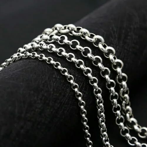 LYGBAOFUL Kedja för kvinnor män Silverhalsband 16-30tum