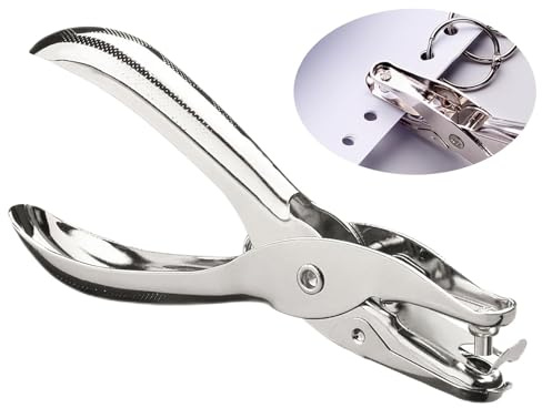 Single Hole Punch,3mm Silver Metal Small Mini Hole Punchs for Crafts | Handheld Single-Hole Paper Punchers Craft Paper Scrapbooking Card Tags Tools Accessories for Home School Office Pack of 1