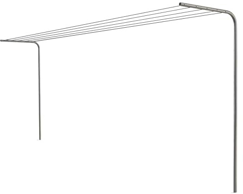 Andrys Stendi Biancheria Esterno - Staffe per Stendere i Panni Esterno con Pali Tondi da Cementare - Acciaio Zincato a Freddo - Altezza 220cm - Fili NON Inclusi