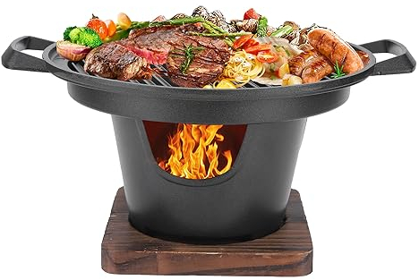 Barbacoa Portatil Sin Humo Parrilla de Barbacoa Coreana Mini Estufa de Carbón Portátil para el Hogar Barbacoa Adecuada para Acampar al Aire Libre, Picnic, Playa, Uso en Fiestas (10.2x8.3x4.9in)