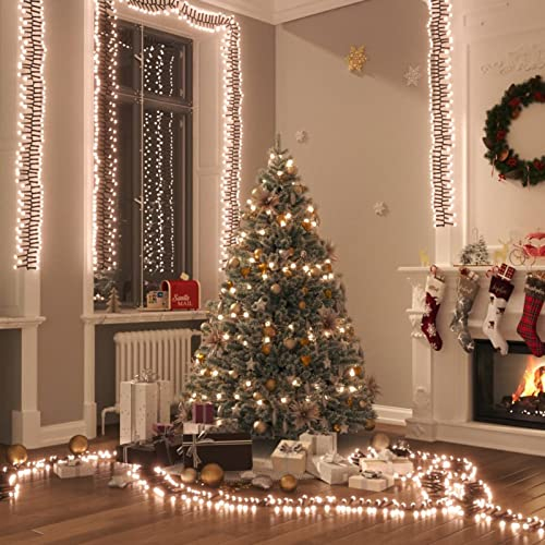 Tidyard LED-ljusslinga med 400 lysdioder, juldekoration, julgransbelysning, julgran, ljusnät, trädgardin, juldekoration, julgransbelysning, varmvit 8 m PVC